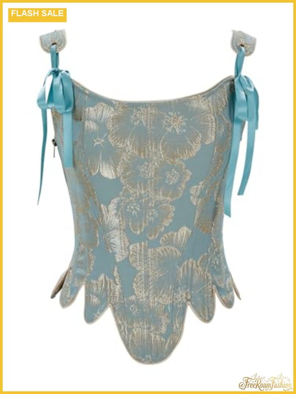 Renaissance Corset Top with Floral Embroidery